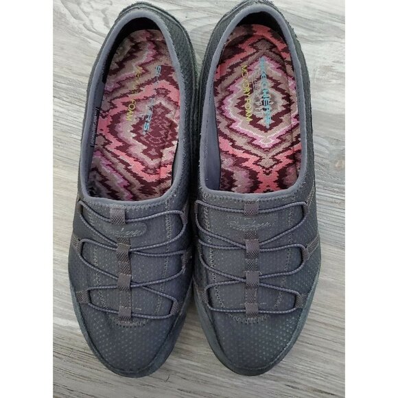 SKECHERS Gray Relaxed FIT Memory Foam Suede Slip On Shoes Women’s 11 - Picture 4 of 9